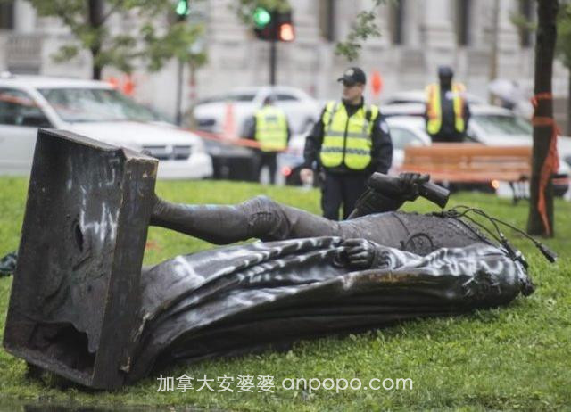加拿大警方坐看“国父”雕像惨遭斩首，曾残酷虐待当地土著引众怒