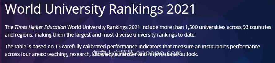 2021泰晤士世界大学排名发布，加拿大再度提升