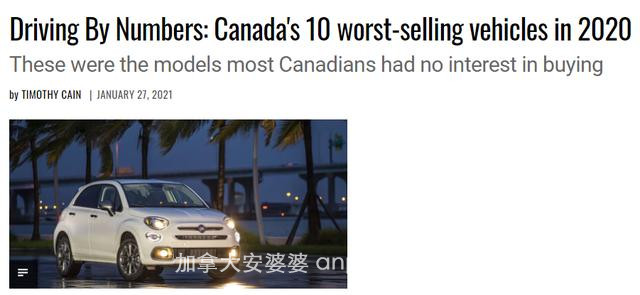 加拿大年度销量最差10款车出炉：有的还挺受华人欢迎……