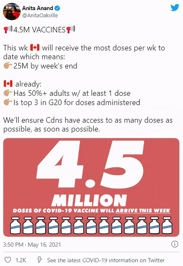 好消息！加拿大接种率已超过50%