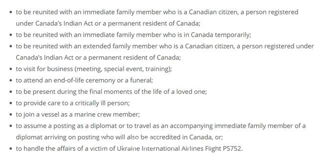 目前入境加拿大，填写了这些“出行目的”的签证，需重新提交申请