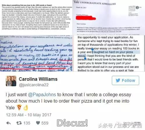 醉了，这个美国女生竟然因为“爱吃披萨”被耶鲁大学录取！